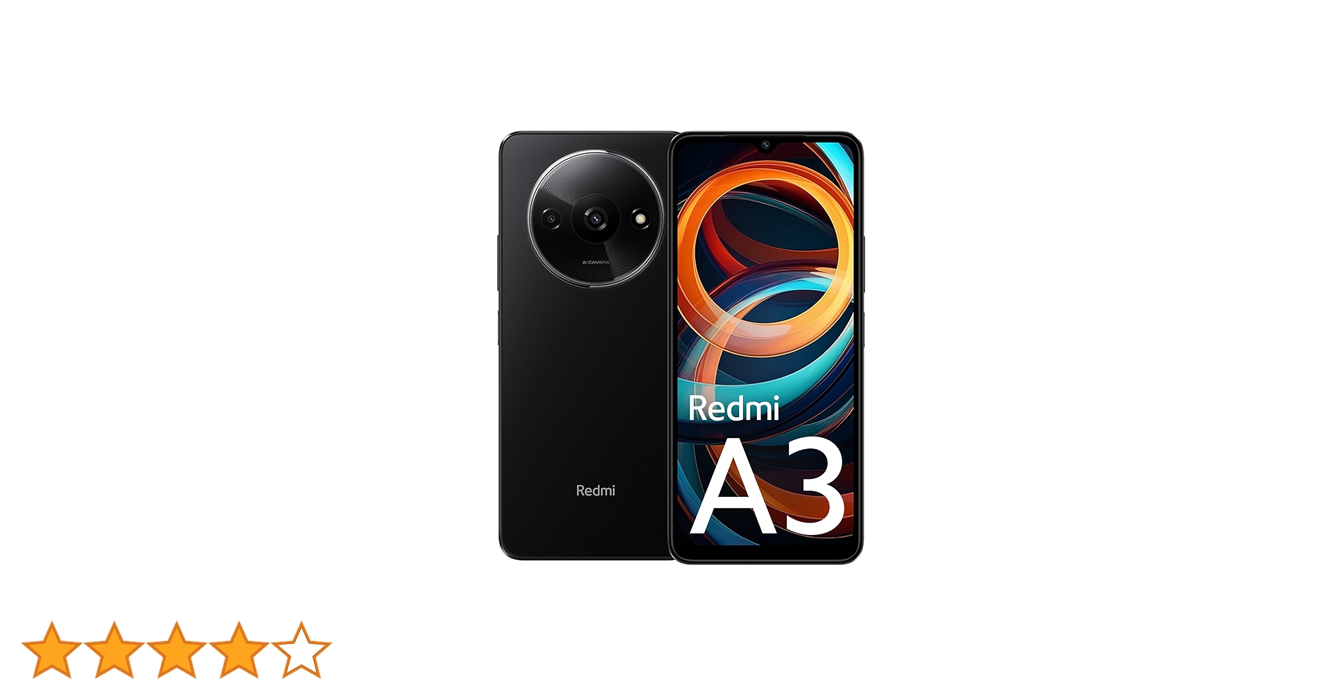 Redmi A3 (Midnight Black, 4GB RAM, 128GB Storage) | Premium Halo